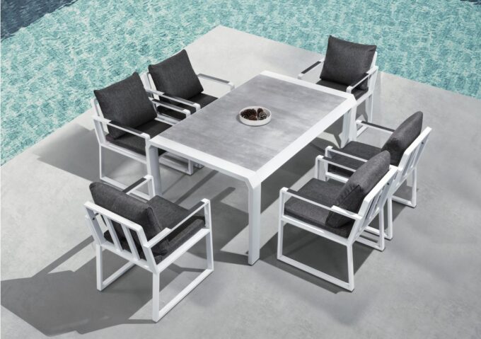 EXXE Mesa Comedor + 6 Sillones