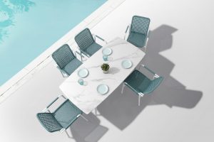 Muebles de jardín de aluminio, dining set